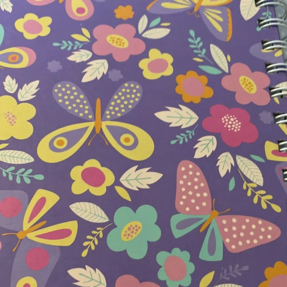 Notebook/Journal Set 1) Pink Heart with Charms 2)Silicone Rubbing Grass‎ 5x8”